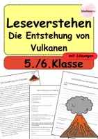 Vorschau - Audio-Dateien - Leseverstehen 5./6. Klasse | Sachtext „Die Entstehung von Vulkanen“ mit Aufgaben & Lösungen - Deckblatt