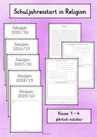 Vorschau - Arbeitsblätter - Schuljahresstart Religion - Klasse 1-4 - Deckblatt