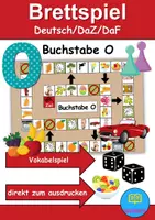 Vorschau - Spiele - Brettspiel Buchstabe O Wortschatzspiel Grundschule DaZ/DaF/Deutsch - Deckblatt