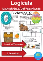 Vorschau - Mal- und Bastelvorlagen - Buchstabe O Leserätsel - Lesen, schneiden, kleben - DaZ/DaF, Deutsch, Sachunterricht - Deckblatt