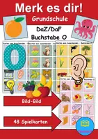 Vorschau - Spiele - Merk es dir Buchstabe O (Bild-Bild) - DaZ/DaF, Deutsch (Klasse 1 bis 4) - Deckblatt