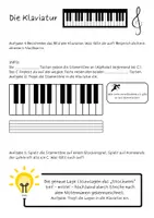 Vorschau - Arbeitsblätter - Klaviatur, Klaviertastatur - Deckblatt