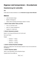 Vorschau - Arbeitsblätter - Musikstück komponieren: Leeres Notenblatt + Handout (PDF) - Seite 1