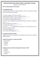 anteprima - Esercizi - Raccolta di materiali: Riconoscimento dei colori primari, secondari e terziari - Pagina 1