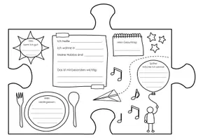 Vorschau - Mal- und Bastelvorlagen - Steckbrief. Das bin Ich. Puzzle - Seite 1