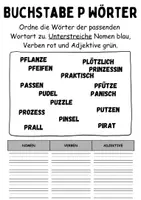 Vorschau - Lehrpläne/Lehrermaterial - Wortarten Buchstabe P - DaZ/DaF, Deutsch (Nomen, Verben, Adjektive) - Seite 2
