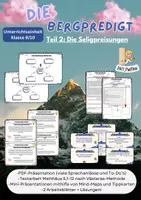 Vorschau - Arbeitsblätter - Die Bergpredigt: Die Seligpreisungen- Was ist Glück? (Kl.9/10) - Deckblatt