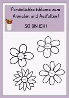Vorschau - Mal- und Bastelvorlagen - Persönlichkeitsblume_Ich bin... - Deckblatt