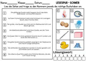 Vorschau - Arbeitsblätter - Lesespur / Leserätsel Thema Buchstabe Q - DaZ/DaF, Deutsch - Seite 3