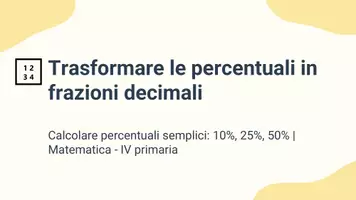 anteprima - Presentazioni / Lavagne - Trasformare la percentuale in frazione decimale - Pagina 1