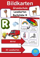 Vorschau - Spiele - Lesekarten/Bildkarten Buchstabe R mittelschwer - DaZ/DaF, Deutsch (Grundschule) - Deckblatt