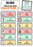 Vorschau - Arbeitsblätter - Vokabelzettel/Bildkarten Thema Buchstabe R - DaZ/DaF, Deutsch (Wortschatz) - Seite 2