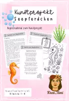 Vorschau - Arbeitsblätter - Seepferdchen | Sachtext, Gedicht, Aufgaben & Ausmalbilder | Klasse 1, 2, 3, 4 - Deckblatt