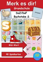 Vorschau - Spiele - Merk es dir Buchstabe S (Bild-Wort) - DaZ/DaF, Deutsch (Klasse 1 bis 4) - Deckblatt