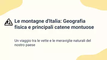 anteprima - Presentazioni / Lavagne - Principali catene montuose italiane - Pagina 1