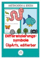 Vorschau - Stundenentwürfe - Differenzierungssymbole für Lernangebote. Cliparts editierbar - Deckblatt