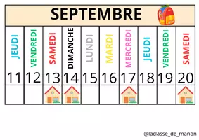 Aperçu - Apprentissages en autonomie - Calendrier Linéaire de la Classe : Septembre à Juillet - Page 1