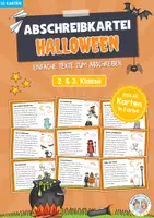 Vorschau - Arbeitsblätter - Karteikarten: 12 Abschreibtexte zu Halloween - Deckblatt