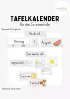 Vorschau - Bildkarten - Tafelkalender für die Grundschule #rabattraketenzusalevester25 - Deckblatt
