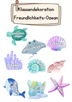 Vorschau - Merkblätter - Freundlichkeits-Ozean Klassendekoration - Deckblatt