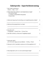 Vorschau - Arbeitsblätter - Zuhörprobe Grundschule 3/4 - Betthupferlgeschichten Superheldentraining - Deckblatt