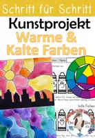 Vorschau - Unterrichtsreihen - Kunst - Farblehre - Warme und kalte Farben - Kunstprojekt mit Smartboard Präsentation - Deckblatt