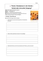 Vorschau - Stundenentwürfe - Smartphone in der Schule- Verbot oder sinnvoller Umgang? - Deckblatt