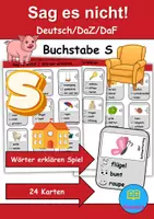 Vorschau - Mal- und Bastelvorlagen - Sag es nicht Buchstabe S - DaZ/DaF, Deutsch (Spiel) - Deckblatt