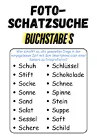 Vorschau - Unterrichtsreihen - GRATIS Foto-Schatzsuche Buchstabe S - DaZ/DaF, Deutsch (Klassenspiel) - Seite 1