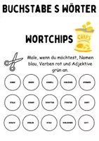 Vorschau - Arbeitsblätter - Wortarten Chips Buchstabe S - DaZ/DaF, Deutsch (Nomen, Verben, Adjektive) - Seite 2