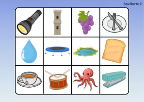 Vorschau - Mal- und Bastelvorlagen - Wortschatz Bingo - Buchstabe T (Klasse 1 und 2) - Seite 2