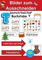 Vorschau - Mal- und Bastelvorlagen - Vokabelbilder Buchstabe T - Bilder zum ausschneiden (Klasse 1 und 2) - Deckblatt