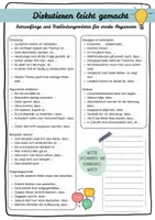 Vorschau - Merkblätter - Diskutieren / Argumentieren / Erörtern Merkzettel - Satzanfänge und Verbindungswörter (Klasse 6 7 8 9 10 11) - Seite 1