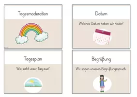 Vorschau - Bildkarten - Moderationsfächer/ Moderationskarten für den Schultag - Seite 1