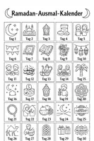 Vorschau - Mal- und Bastelvorlagen - Ramadan-Ausmal-Kalender Eid Mubarak - Deckblatt