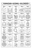 Vorschau - Mal- und Bastelvorlagen - Ramadan-Ausmal-Kalender Eid Mubarak - Seite 3