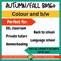 Vista previa - Juegos / Gamificación - Autumn Fall Bingo | ESL K-2 | Printable Color & B/W | no-prep - página 3