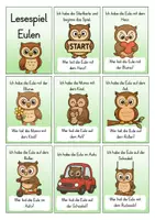 Vorschau - Spiele - Eulen Lesespiel - Ich habe... Wer hat..? - Seite 1