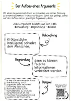 Vorschau - Poster - Der Aufbau eines Arguments (Argumentation/Erörterung) - Deckblatt