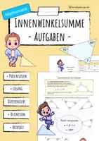 Vorschau - Arbeitsblätter - Winkelsummensatz im DREIECK (Arbeitsblatt) - Deckblatt