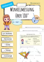 Vorschau - Arbeitsblätter - WINKELMESSUNG über 180 Grad (Arbeitsblatt) - Deckblatt