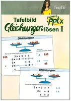 Vorschau - Präsentationen/Tafelbilder - Tafelbild (Präsentation): Gleichungen lösen I - Deckblatt