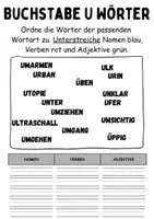 Vorschau - Lehrpläne/Lehrermaterial - Wortarten Buchstabe U - DaZ/DaF, Deutsch (Nomen, Verben, Adjektive) - Seite 2