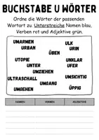 Vorschau - Lehrpläne/Lehrermaterial - Wortarten Buchstabe U - DaZ/DaF, Deutsch (Nomen, Verben, Adjektive) - Seite 3
