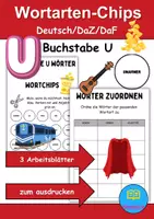 Vorschau - Lehrpläne/Lehrermaterial - Wortarten Chips Buchstabe U - DaZ/DaF, Deutsch (Nomen, Verben, Adjektive) - Deckblatt