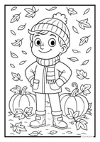 Vorschau - Mal- und Bastelvorlagen - Ausmalbilder - Kinder im Herbst - Seite 2