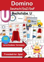 Vorschau - Spiele - Domino Buchstabe U - Bastelvorlage - DaZ/DaF, Deutsch (Wortschatz) - Deckblatt