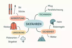 Vorschau - Arbeitsblätter - Arbeitsblätter zum Thema "Skifahren" + Lösung & MP3 + Mindmap - Seite 1