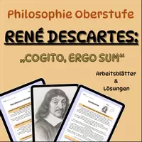 Vorschau - Arbeitsblätter - René Descartes – „Cogito, ergo sum“ | Philosophische Antropologie | Arbeitsblatt mit Lösungen (Q1/Q2) - Deckblatt