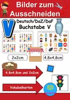 Vorschau - Mal- und Bastelvorlagen - Vokabelbilder Buchstabe V - Bilder zum ausschneiden (Klasse 1 und 2) - Deckblatt